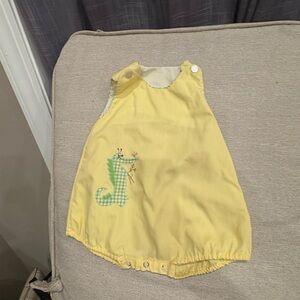 handmade infant baby boys size 3-6 months shorts romper Vintage romper alligator